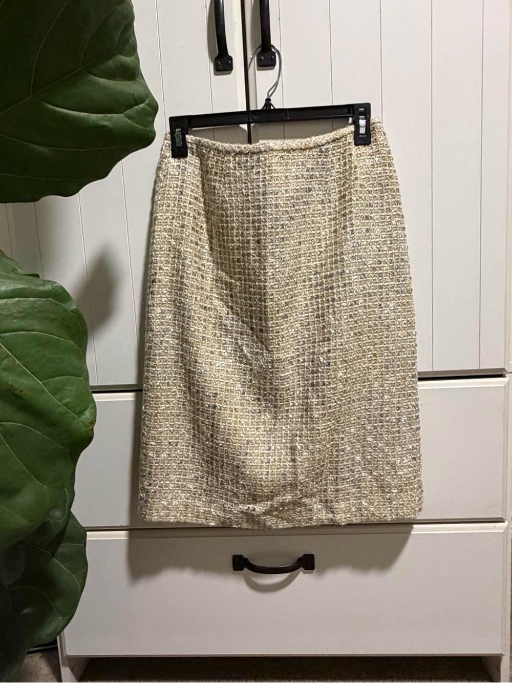 139 - Le Suit Cream Tweed A-Line Skirt